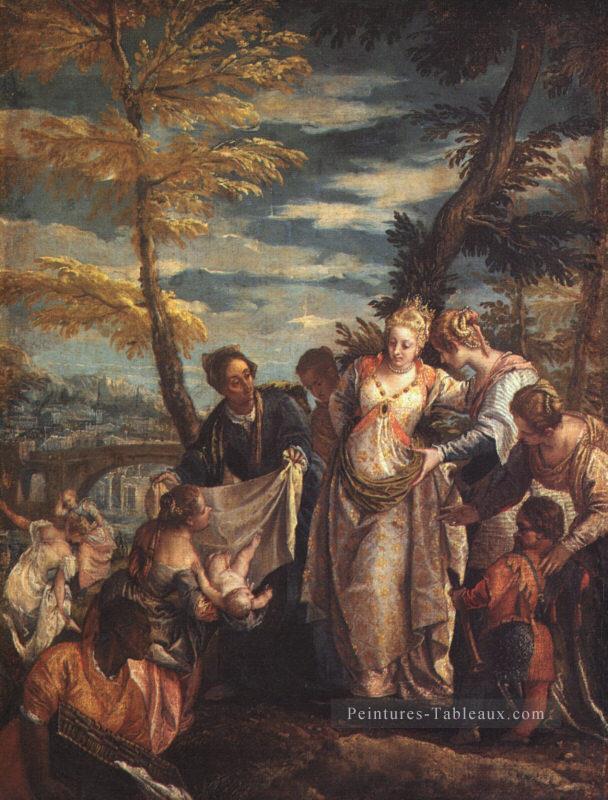 La découverte de Moïse Renaissance Paolo Veronese Peintures à l'huile